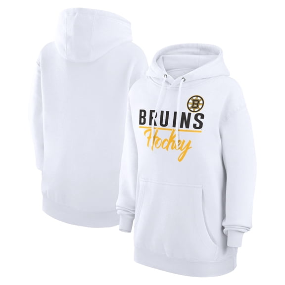 Women's G-III 4Her by Carl Banks  White Boston Bruins Team Fleece Pullover Hoodie