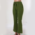 thumbnail image 5 of Caqnni Women's Wide Leg Pants High Elastic Waisted in The Back Business Work Trousers Long Straight Suit Pants (Green,M), 5 of 7