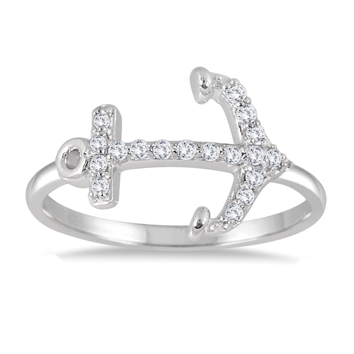 Szul Jewelry SZUL Women's 1/5 Carat TW Diamond Anchor Ring in 10K