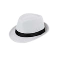 thumbnail image 2 of PULLIMORE Straw Fedora Hat for Men Summer Trilby Cuban Sun Cap Panama Short Brim (White), 2 of 9
