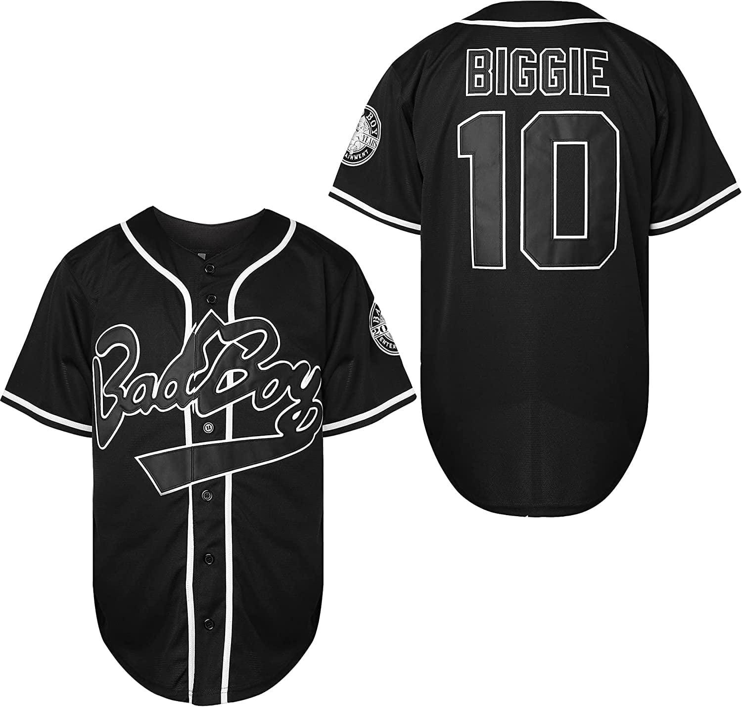 Biggie Smalls Jersey 10 Bad Boy Shirt 90s Hip Hop Clothing Stitched Movie Baseball Jersey