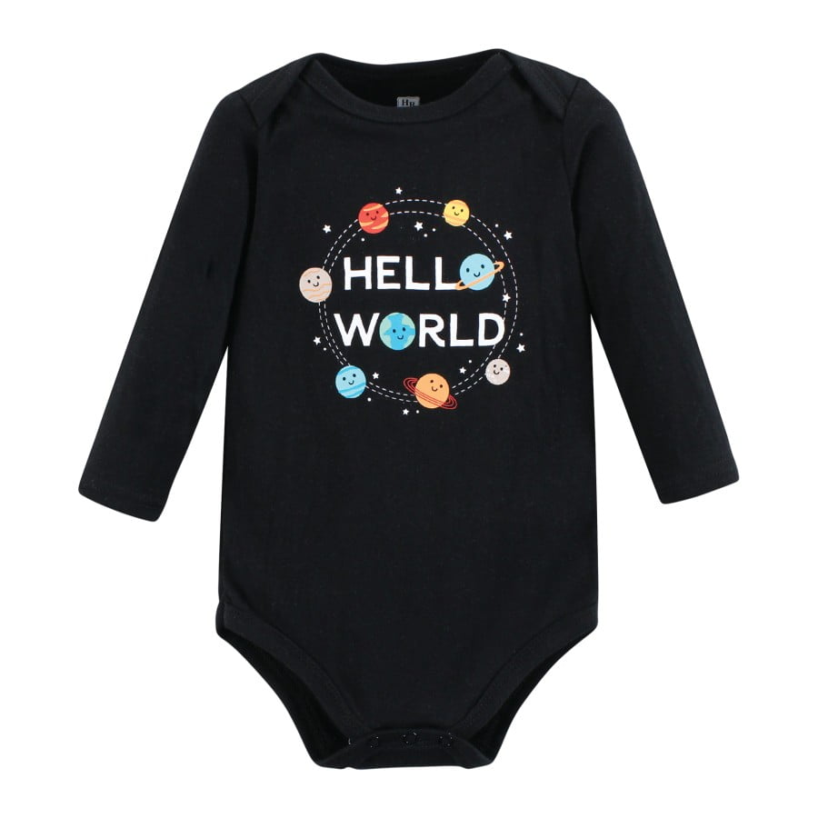 Hudson Baby Cotton Long-Sleeve Bodysuits, 7-Pack, Newborn-24 Months