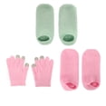 thumbnail image 2 of Calcetines de gel hidratantes para pantallas táctiles, guantes de gel reutilizables y reparadores para piel seca y agrietada, color rosa y verde., 2 of 14