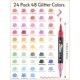 thumbnail image 2 of Marcadores TOSHARE de doble punta, 48 colores con glitter, paquete de 24, 2 of 6