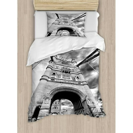 Ambesonne Tower Bridge London England Urban Street Traffic European Ambesonne Tower Bridge London England Urban Street Traffic European Historical Picture Duvet Set
