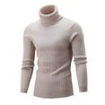 thumbnail image 1 of Men Turtleneck Sweater Pullover Knitted Top Streetwear, 1 of 4