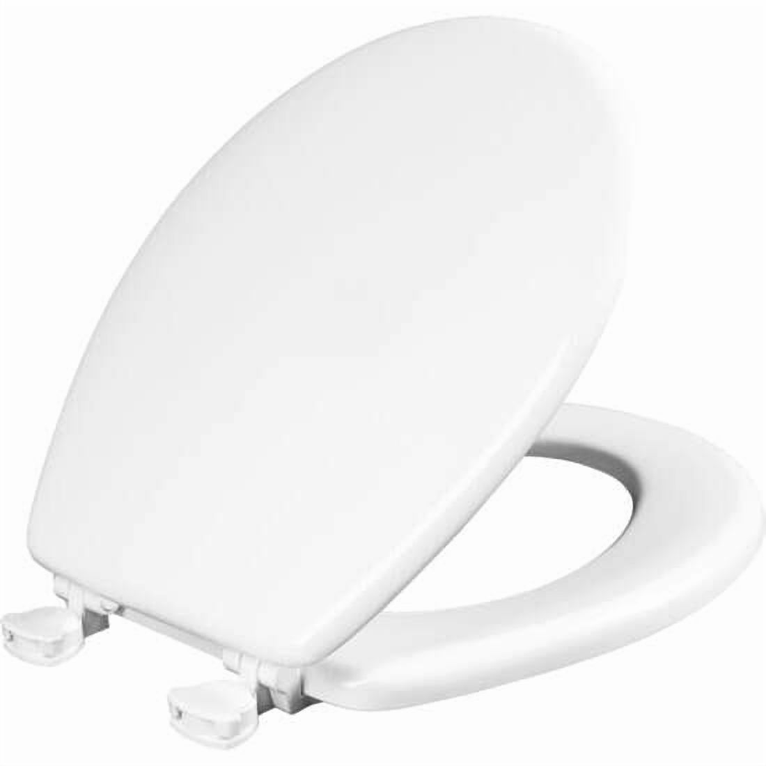 Mayfair Round Enameled Wood Toilet Seat in White photo 1