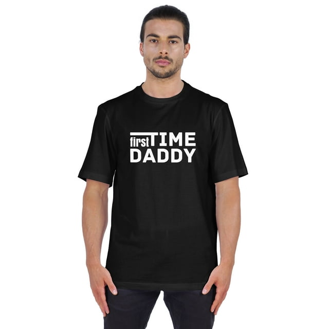 Inkmeso T-Shirt à Manches Courtes pour Homme avec Imprimé Graphique « First Time Daddy », Chandail Jersey pour Papa