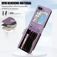thumbnail image 6 of ELEHOLD Case for Samsung Galaxy Z Flip 6, Crossbody RFID Zipper Wallet Phone Case with Kickstand and Card Slots,Purple, 6 of 11
