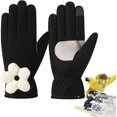 thumbnail image 1 of XINQIHANG Gants d'Hiver à Écran Tactile Gants d'Hiver Mignons avec des Gants de Conduite de Fleurs Femmes par Temps Froid, Gants de Randonnée pour la Course de Conduite Sportive, 1 of 7