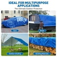 thumbnail image 5 of Heavy Duty Tarp 16 x 12 ft, Waterproof Tarps with Grommets Every 19.7", 10 Mil Thick Protective Tarps Cover, Large Multi-Purpose Tarps for Home,Boats,Cars,Camping,Protective Cover, (Blue), 5 of 7
