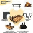 thumbnail image 4 of Firewood Rack Indoor with Log  - 34Inch Fireplace Wood Holder, Black Outdoor Firewood Storage Organizer, Heavy Duty Log Holder for Fireplace, Patio Deck, Wood  Tool, 4 of 7