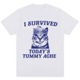 thumbnail image 3 of Camiseta divertida de Thousand Yard Stare Cat para hombres y mujeres, ropa de calle de algodón informal de gran tamaño, estilo Humor, Vintage, alta calidad, 3 of 5