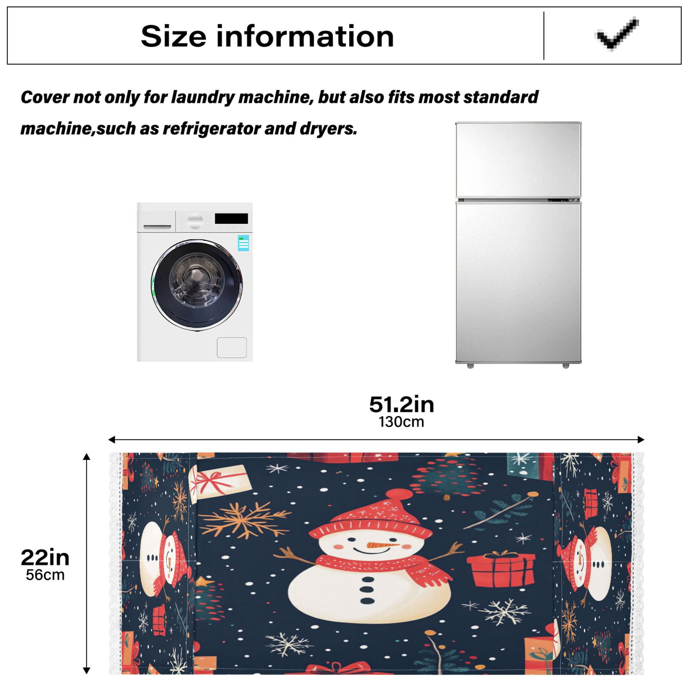 WOBOGO Illustration Of Christmas Snowman and Trees Washing Machine Cloth Dryer Refrigerator Top Cover Protective Non-Slip Mat For Kitchen Laundry