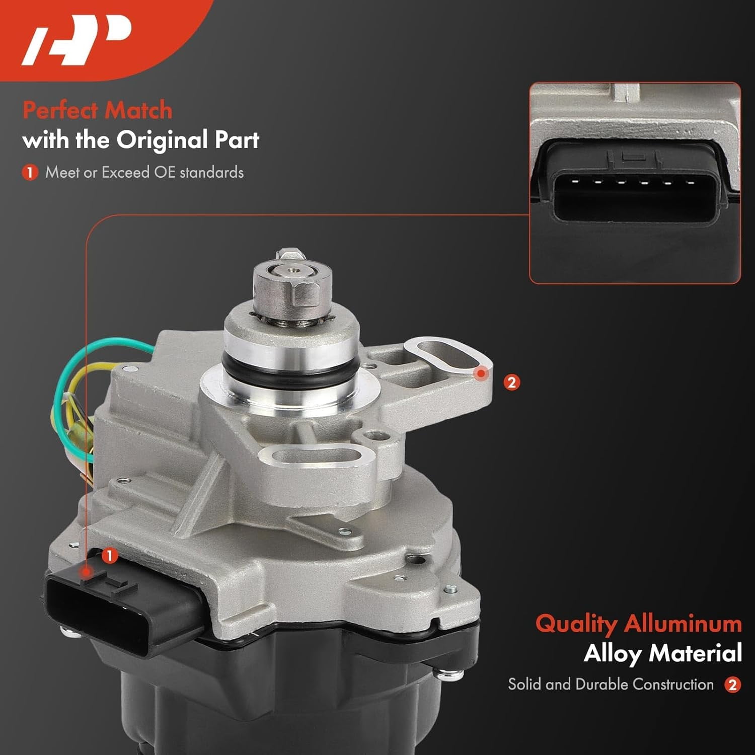 A-Premium Ignition Distributor with Module and Cap and Rotor Compatible with Nissan Altima 1997 1998 1999 2000 2001 2.4L