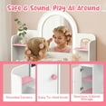 thumbnail image 2 of Spanspace Kids Vanity with Lights, Princess Girls Vanity with Open Storage Shelves, Toddler Vanity Table and Chair Set, Perfect for Bedroom or Playroom, 2 of 8