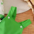 thumbnail image 6 of GYRATEDREAM Infant Baby Girl St. Patrick's Day Outfit Ruffle Long Sleeve Clover Print Sweatshirt and Suspender Pants Overalls Headband 3Pcs Set Toddler Clothes Green for 3-24M, 6 of 8