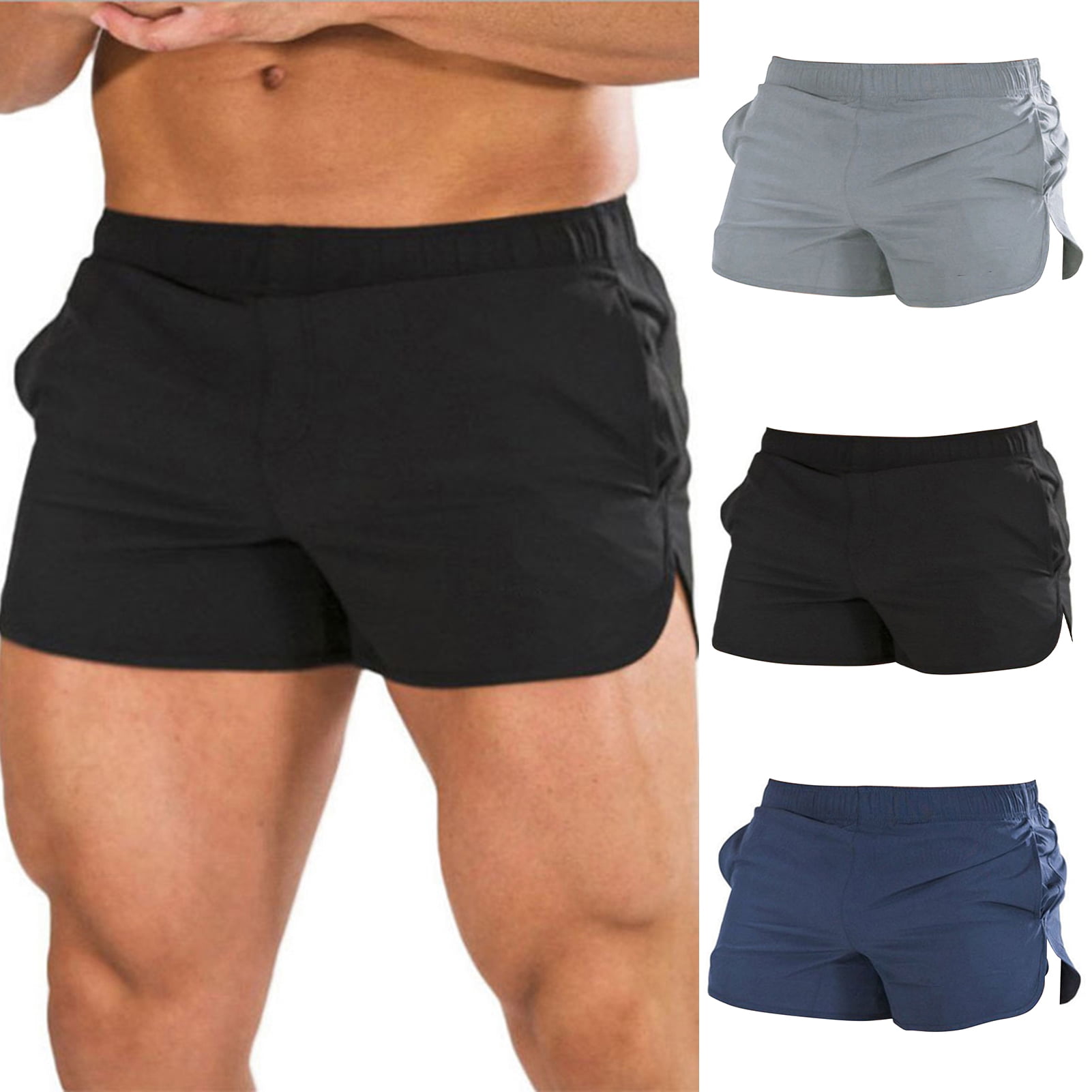 Mens Casual Shorts Summers Professional Cotton Rugby Shorts Quick Dry Running Gym Casual Short with Elastic Waist Pockets Running Shorts Breathable Active Training Exercise Jogging Cycling Shorts 