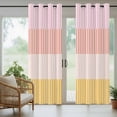thumbnail image 4 of Colorful Stripe Outdoor Curtains for Patio Waterproof,Windproof Privacy Curtains with Weighted Bottom,Modern Pink Red Yellow Vertical Striped Outside Drapes for Picnic Garage Yard 54"x84" 2 Panel, 4 of 8