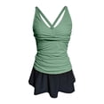 thumbnail image 5 of Women's Tankini Swimsuits with Skirt - 2 Piece Full Coverage Swimwear - Push Up Padded Bra - Nylon/Spandex - S-XXL - Beach/Athletic, 5 of 5