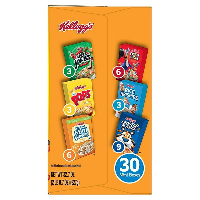 Kellogg's Breakfast Cereal Mini Boxes Assorted 2.39 oz Box 30