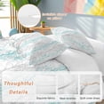 thumbnail image 2 of 3 Piece Teal Grey Branch Duvet Cover Set Queen Size, Microfiber Comforter/Quilt Cover with Corner Ties and 2 Pillowcases, Spring Summer Pastoral Botanical All Season Soft Bedding with Zipper Closure, 2 of 8