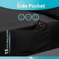 thumbnail image 6 of Naiade Queen Sheet Set 4 Piece, Soft Microfiber Bed Sheets with Side Storage Pocket, 15" Deep Pocket Fitted Sheet, Embroidered Pillowcase, Black, 6 of 8