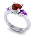 thumbnail image 2 of Diamond-Capitals 2.50 Carat Beautiful Round Garnet & Amethyst Gemstone Proposal Ring for Women Solid 14K White Gold Size 11, 2 of 8