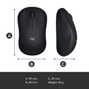 Logitech M185 Wireless Mouse, 2.4GHz with USB Mini Receiver, 12-Month Battery Life, 1000 DPI Optical Tracking, Ambidextrous PC/Mac/Laptop