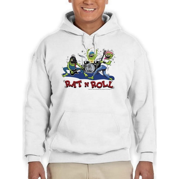 Rat Fink Rat N Roll Hoodie Men -T-Line Designs, Male XX-Large