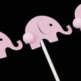 thumbnail image 4 of 12 Piezas De Fieltro De De Pompón De De Cumpleaños Accesorios De Panadería De Rosado Macarena Forma de elefante Topper de pastel, 4 of 8