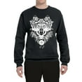 thumbnail image 2 of Drawn Tribal Wolf Animal Lover Unisex Crewneck Graphic Sweatshirt, Black, Small, 2 of 3