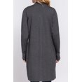 thumbnail image 3 of Women's Rib Banded Open Front Tunic Sweater Cardigan with Pockets, 3 of 3