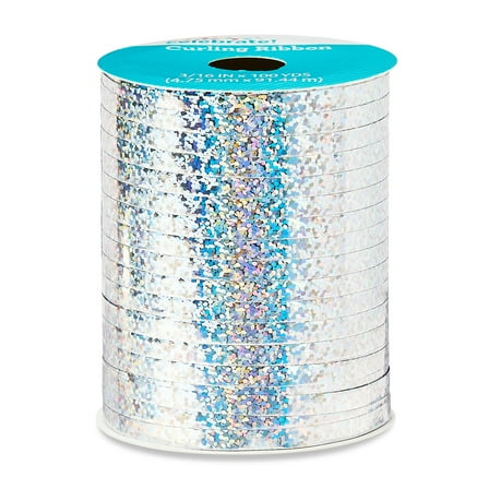 Holographic Silver Curling Ribbon, 100 Yards, by Way To Celebrate