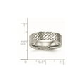 thumbnail image 3 of Gem & Harmony Mens Stainless Steel Textured Criss Cross Wedding Band Ring (6mm) for Men, 3 of 6
