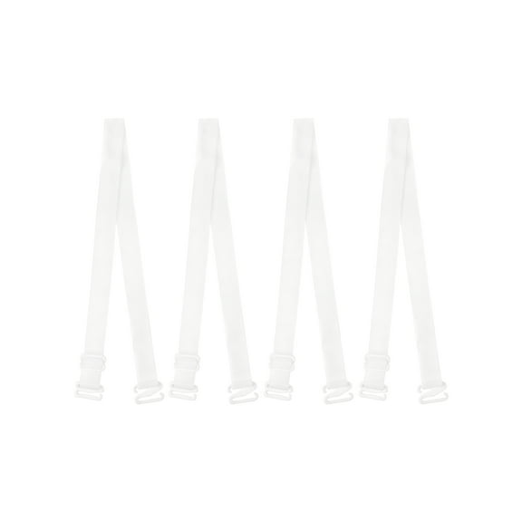 INSPIRE CHIC Women's Transparent Strapless Invisible Bra Shoulder Strap White-2 Pairs Width: 1.3cm/ 1/2"