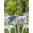thumbnail image 2 of Outdoor Tablecloth with Umbrella Hole and Zipper, Blue Pumpkin Coastal Fall Round Table Cloth 54 Inch Waterproof Tablecloth, Thanksgiving Ocean Botanical Coral Picnic Table Cover for Patio Camping, 2 of 7