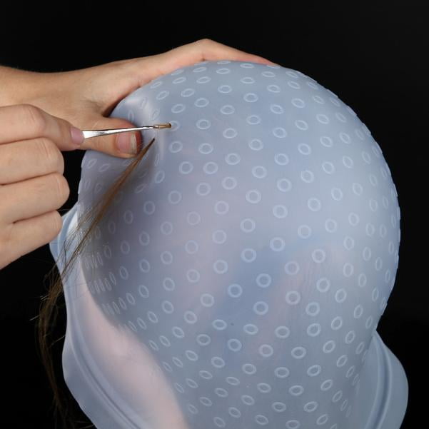 TYMEIK Hair Dye Highlited Tool for Women Men Hair Highlighting Kit Hair Color Hat Highlighter Hair Dye Cap Reusable Hair Colouring Highlights Dye with Needle for Beauty Salon Home TYMEIK Hair Dye Highlited Tool for Women Men Hair Highlighting Kit Hair Color Hat Highlighter Hair Dye Cap Reusable Hair Colouring Highlights Dye with Needle for Beauty Salon Home