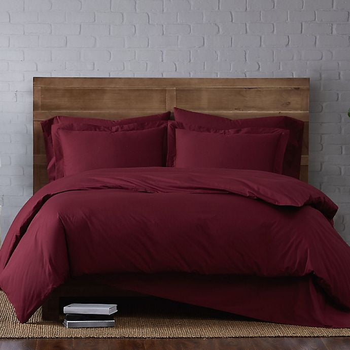 Brooklyn Loom Classic 3Piece King Duvet Cover Set in Burgundy