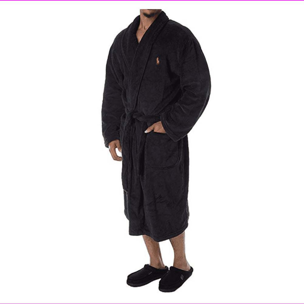 Polo Ralph Lauren Men's 100% Cotton Robe, Polo Black, S/M - Walmart.com