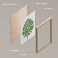 thumbnail image 4 of PixonSign Framed Wall Art Tropical Green Monstera Fan Leaf Poater, Set of 4 Nature Wilderness Wall Decor Prints, Botanical Floral Wall Décor, Rustic Classic Countryside Artwork - 12"x16" Natural, 4 of 5