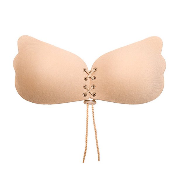ZXYOUPING Sujetador Adhesivo Invisible Push Up De Silicona Con Cordón Para Mujer , Cinta Adhesiva Autoadhesivo Para Pezón , Cubierta De Naipple Talla Grande Ropa Interior De Taza A-D