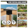 Lorelia 6x6 Woodworks Pergola Brackets Kit, 4Way Corner Extension