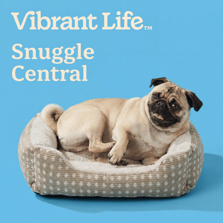 Vibrant Life Small Cuddler Pet Bed, Tan, 19" x 15" photo 4