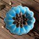 thumbnail image 1 of Soporte de quemador de de loto de cerámica, soporte de barra de quemador de de flores para de Yoga, sala de , arcilla azul Macarena Soporte para quemador de incienso, 1 of 7