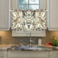 thumbnail image 2 of Yayeee Kitchen Curtains Tier Pair Light Filtering 27"x24" Rod Pocket Short Cafe Window Panel, Green Birds, 2 of 7