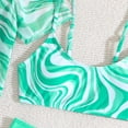 thumbnail image 6 of MuXiKeJi Clothes Girls Swimsuit Solid Ribbed 3 Piece Bikini Tropical Floral Bathing Suit for Girls Modest Swimwear with Cover Up 9-16y, 6 of 7