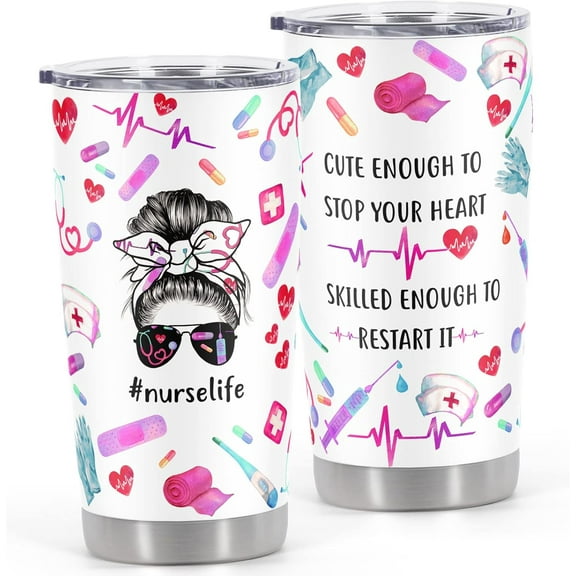 Nurse Gifts, Appreciation Nurse Gifts, Funny Nurse''s Day Gifts, Nurse Tumbler for Nurses Week, Birthday, Appreciation, Christmas, Medical School Graduation Gift 20 oz Nurse Travel Tumbler