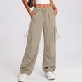 thumbnail image 2 of Inleife Women's Cargo Pants Elastic Waistband Drying Hiking Pants with Pockets, 2 of 6
