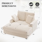 Oversized Chaise Lounge Chair Indoor, Upholstered Sofa Bed with Throw ...